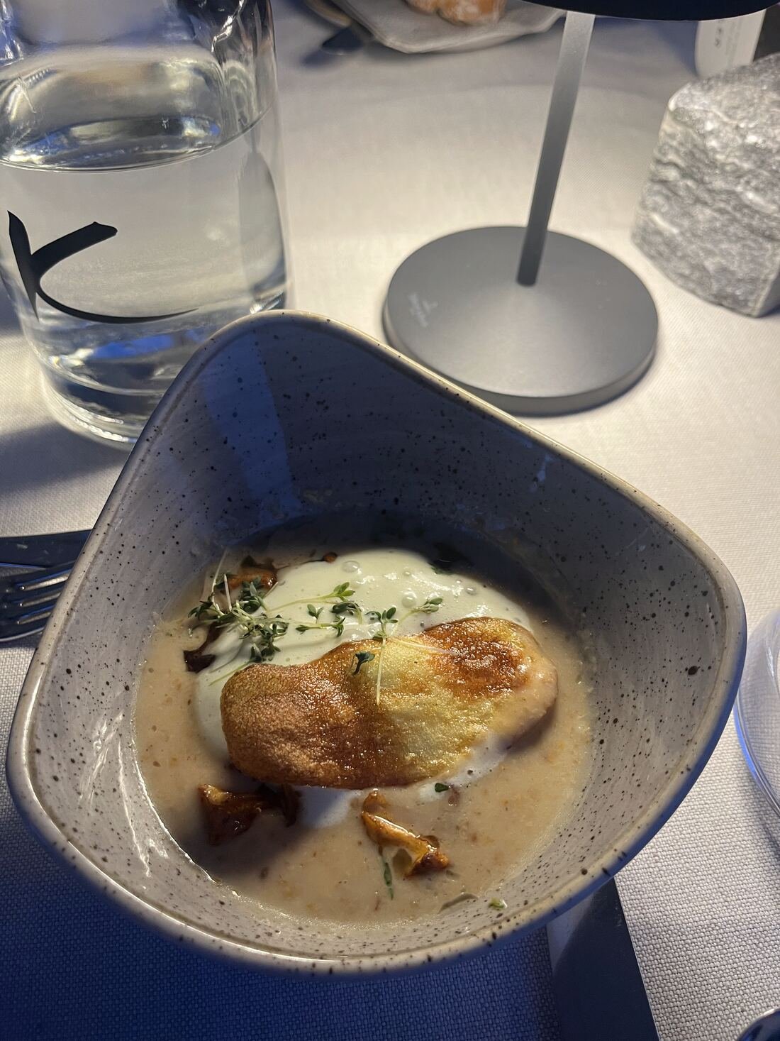 Dinner, first course. Five of them arrive — Hotel Krallerhof
